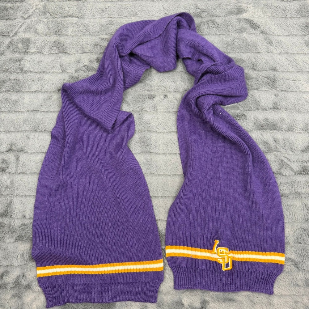Top of the World LSU Tigers Scarf Purple Gold Knit Collegiate Logo 14230